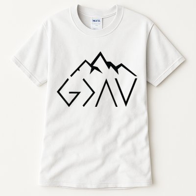 God Is Greater Than The Highs And Lows Minimalist Mountains Tall T-Shirt