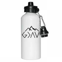 God Is Greater Than The Highs And Lows Minimalist Mountains Aluminum Water Bottle