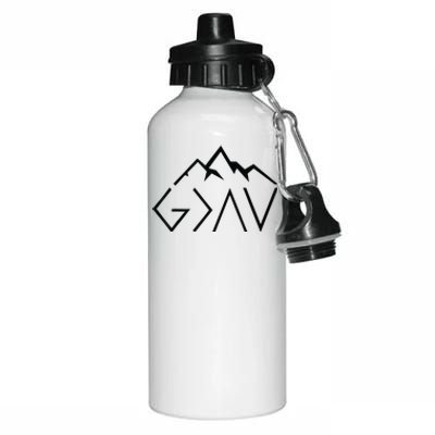 God Is Greater Than The Highs And Lows Minimalist Mountains Aluminum Water Bottle