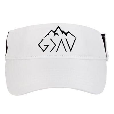 God Is Greater Than The Highs And Lows Minimalist Mountains Adult Drive Performance Visor