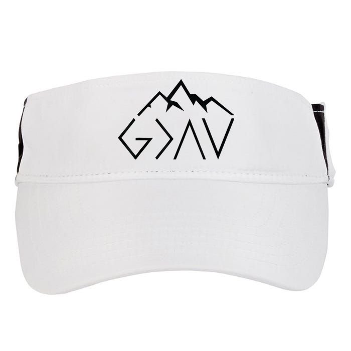 God Is Greater Than The Highs And Lows Minimalist Mountains Adult Drive Performance Visor