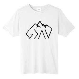 God Is Greater Than The Highs And Lows Minimalist Mountains Tall Fusion ChromaSoft Performance T-Shirt