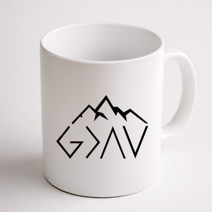 God Is Greater Than The Highs And Lows Minimalist Mountains Mug