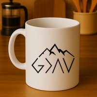 God Is Greater Than The Highs And Lows Minimalist Mountains Mug