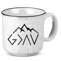 God Is Greater Than The Highs And Lows Minimalist Mountains 15oz Campfire Ceramic Mug