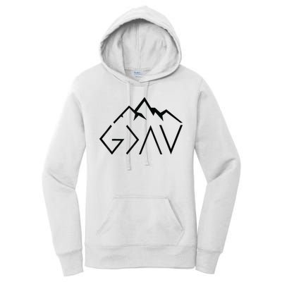 God Is Greater Than The Highs And Lows Minimalist Mountains Women's Pullover Hoodie