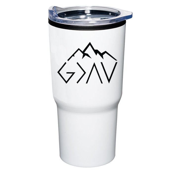 God Is Greater Than The Highs And Lows Minimalist Mountains Tumbler