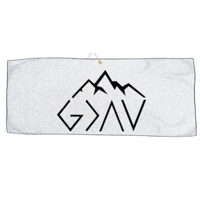 God Is Greater Than The Highs And Lows Minimalist Mountains Large Microfiber Waffle Golf Towel