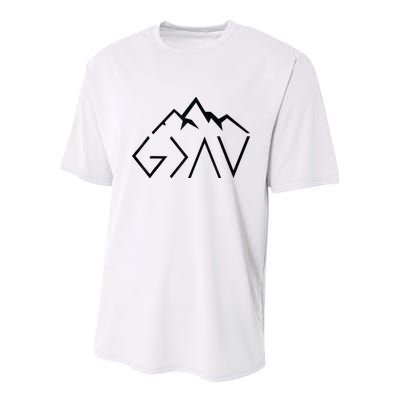 God Is Greater Than The Highs And Lows Minimalist Mountains Youth Performance Sprint T-Shirt