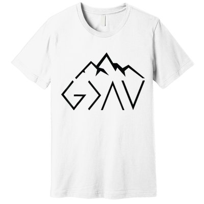 God Is Greater Than The Highs And Lows Minimalist Mountains Premium T-Shirt