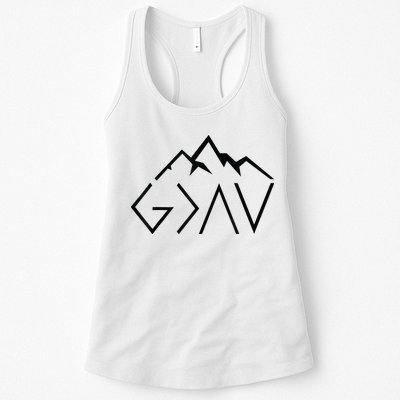 God Is Greater Than The Highs And Lows Minimalist Mountains Womens Tank Top