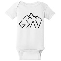 God Is Greater Than The Highs And Lows Minimalist Mountains Baby Bodysuit