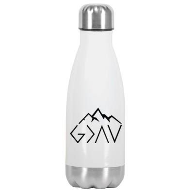 God Is Greater Than The Highs And Lows Minimalist Mountains Stainless Steel Insulated Water Bottle