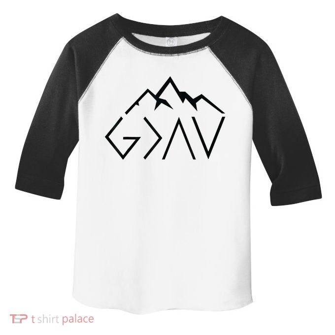 God Is Greater Than The Highs And Lows Minimalist Mountains Toddler Fine Jersey T-Shirt