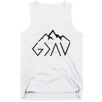 God Is Greater Than The Highs And Lows Minimalist Mountains Tank Top