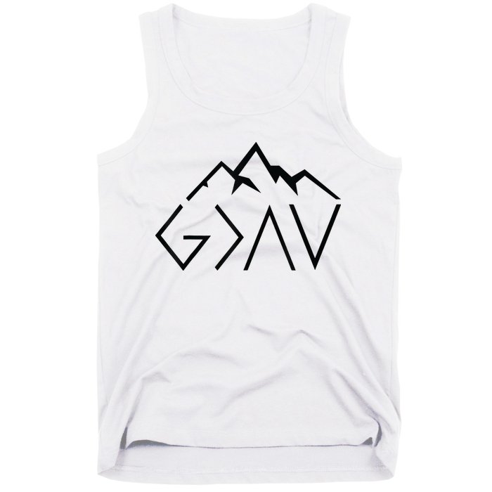 God Is Greater Than The Highs And Lows Minimalist Mountains Tank Top