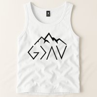 God Is Greater Than The Highs And Lows Minimalist Mountains Tank Top