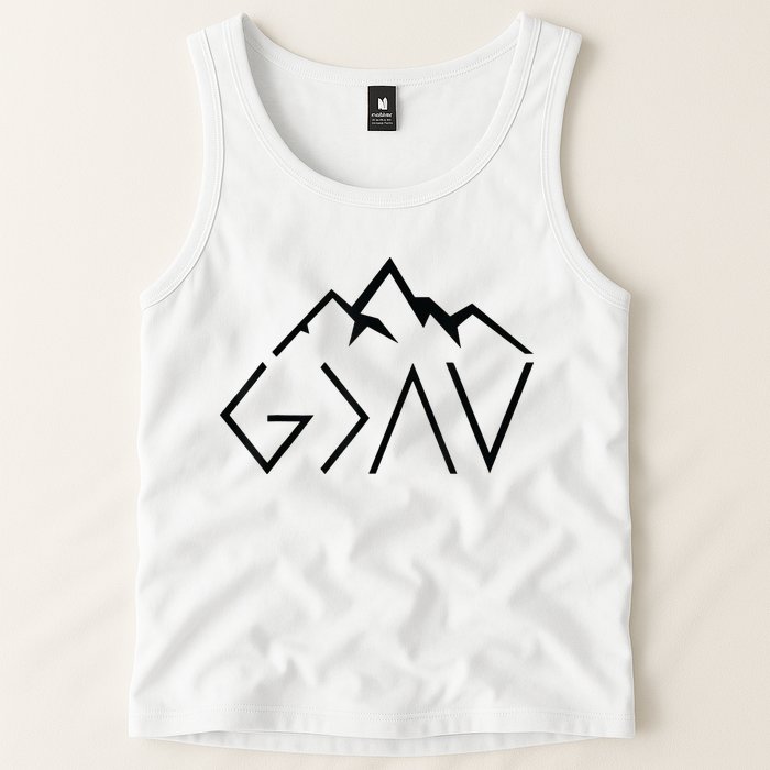 God Is Greater Than The Highs And Lows Minimalist Mountains Tank Top