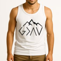God Is Greater Than The Highs And Lows Minimalist Mountains Tank Top