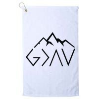 God Is Greater Than The Highs And Lows Minimalist Mountains Golf Towel