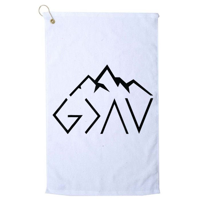 God Is Greater Than The Highs And Lows Minimalist Mountains Golf Towel