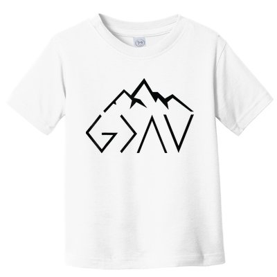 God Is Greater Than The Highs And Lows Minimalist Mountains Toddler T-Shirt