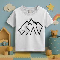 God Is Greater Than The Highs And Lows Minimalist Mountains Toddler T-Shirt