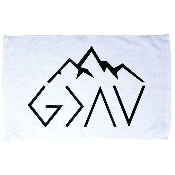 God Is Greater Than The Highs And Lows Minimalist Mountains Microfiber Hand Towel