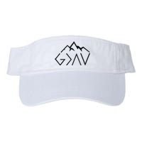 God Is Greater Than The Highs And Lows Minimalist Mountains Valucap Bio-Washed Visor