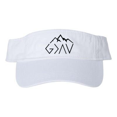 God Is Greater Than The Highs And Lows Minimalist Mountains Valucap Bio-Washed Visor