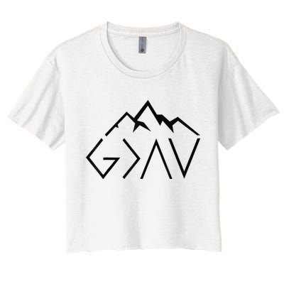 God Is Greater Than The Highs And Lows Minimalist Mountains Crop Top