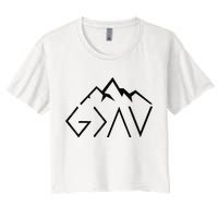 God Is Greater Than The Highs And Lows Minimalist Mountains Crop Top