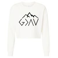 God Is Greater Than The Highs And Lows Minimalist Mountains Cropped Pullover Crew