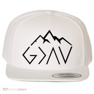 God Is Greater Than The Highs And Lows Minimalist Mountains Wool Snapback Cap