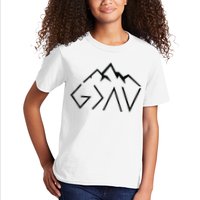 God Is Greater Than The Highs And Lows Minimalist Mountains Kids T-Shirt