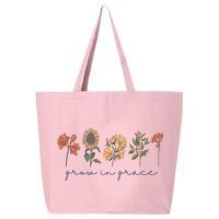 Grow In Grace Wildflower Boho Christian Scripture Religious 25L Jumbo Tote