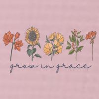 Grow In Grace Wildflower Boho Christian Scripture Religious 25L Jumbo Tote