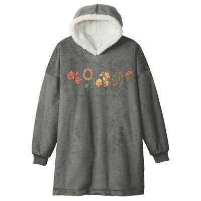 Grow In Grace Wildflower Boho Christian Scripture Religious Hooded Wearable Blanket