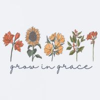 Grow In Grace Wildflower Boho Christian Scripture Religious Sueded Cloud Jersey T-Shirt