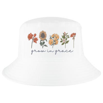 Grow In Grace Wildflower Boho Christian Scripture Religious Cool Comfort Performance Bucket Hat