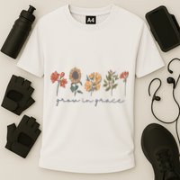 Grow In Grace Wildflower Boho Christian Scripture Religious Performance Shirt