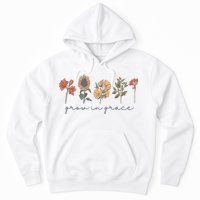 Grow In Grace Wildflower Boho Christian Scripture Religious Hoodie