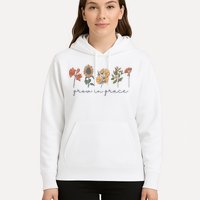 Grow In Grace Wildflower Boho Christian Scripture Religious Hoodie