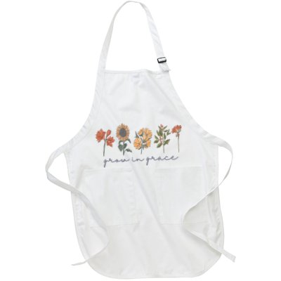 Grow In Grace Wildflower Boho Christian Scripture Religious Apron