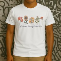 Grow In Grace Wildflower Boho Christian Scripture Religious T-Shirt