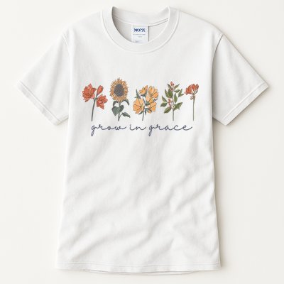 Grow In Grace Wildflower Boho Christian Scripture Religious Tall T-Shirt