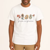 Grow In Grace Wildflower Boho Christian Scripture Religious Tall T-Shirt