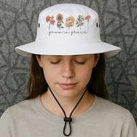 Grow In Grace Wildflower Boho Christian Scripture Religious Bucket Hat