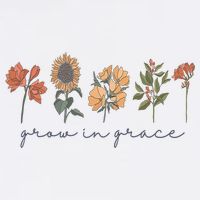 Grow In Grace Wildflower Boho Christian Scripture Religious Bucket Hat