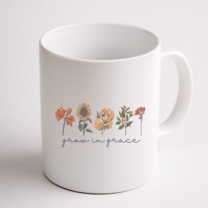 Grow In Grace Wildflower Boho Christian Scripture Religious Mug